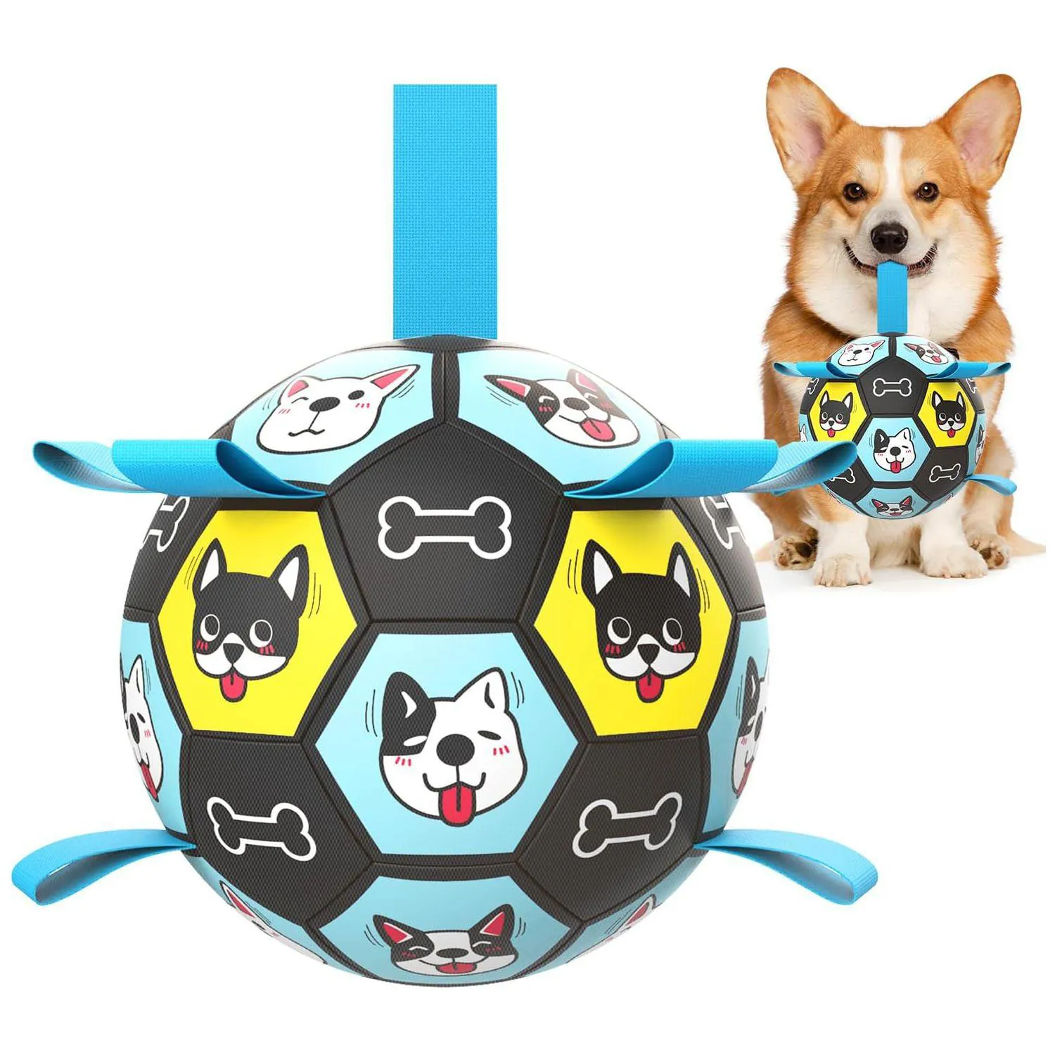 Pelota De Fútbol Para Perros Con Correas Que Flota Y Es Ideal Para Juegos Al Aire Libre
