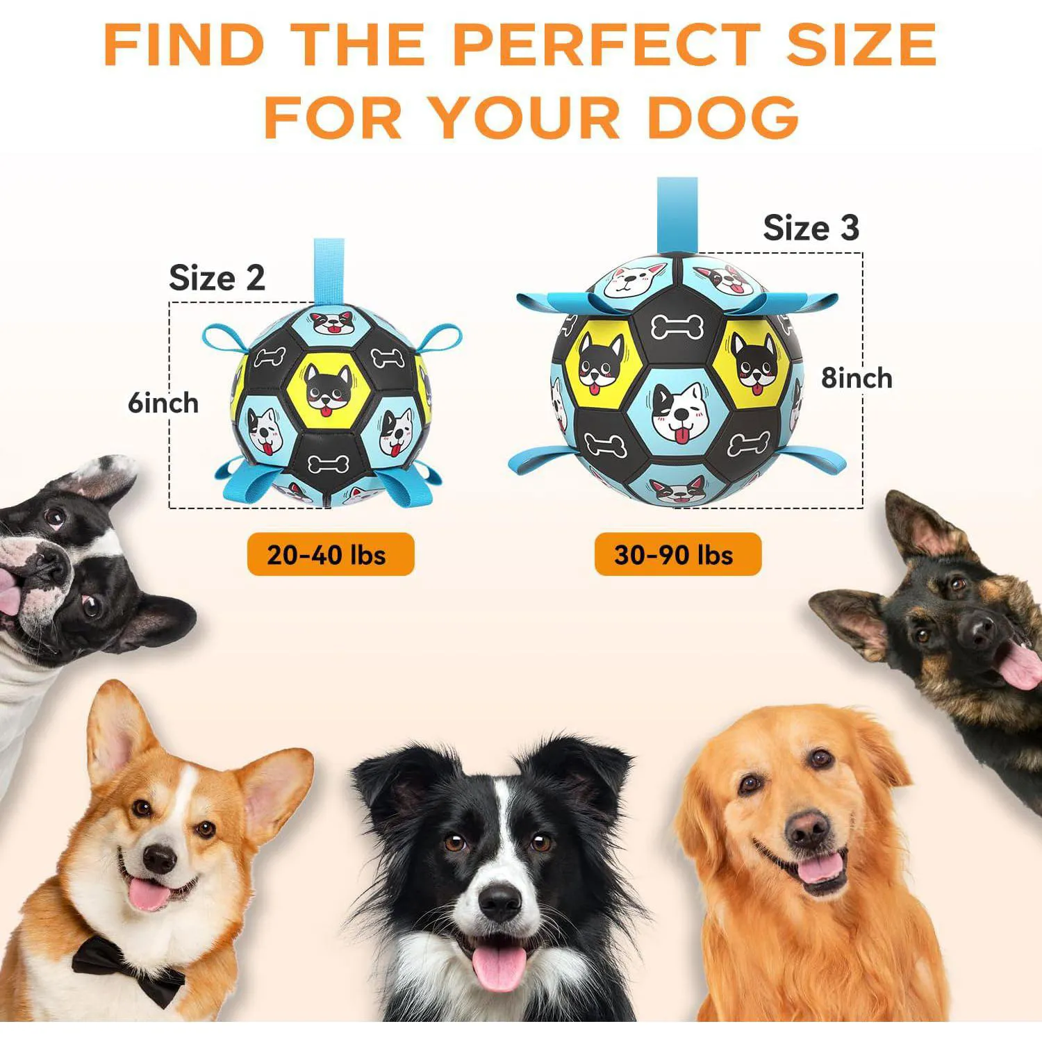 Pelota De Fútbol Para Perros Con Correas Que Flota Y Es Ideal Para Juegos Al Aire Libre 7