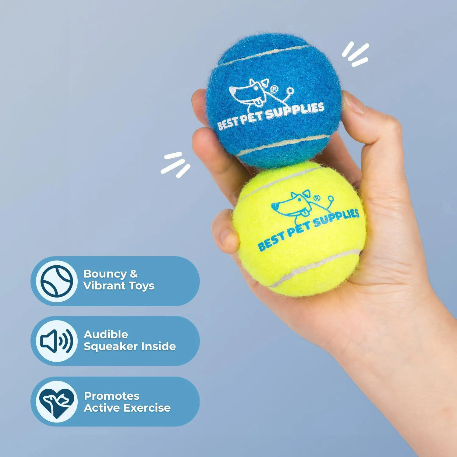 Pelotas Chirriantes Tipo Tenis para Perros Paquete de 4 Resistentes y Divertidas 3