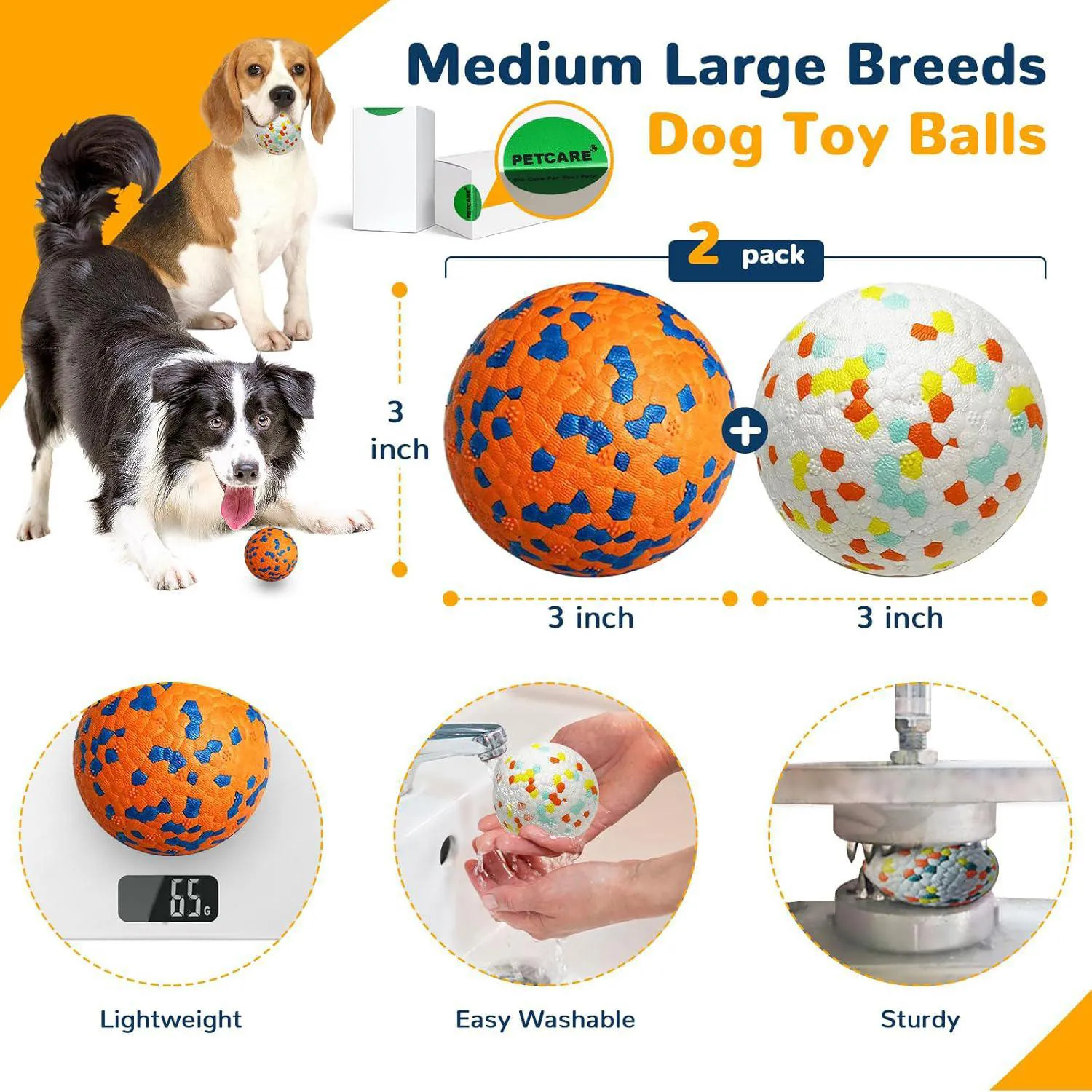 Pelotas Resistentes Para Perros Petcare Paquete De Dos Con Diseño Antimordeduras 6
