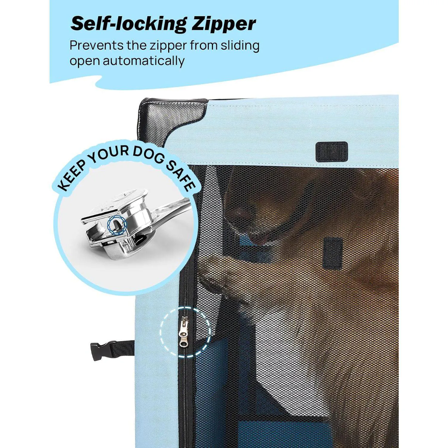 Jaula Portátil para Perros JOYTUTUS Plegable y Resistente para Viajes 3