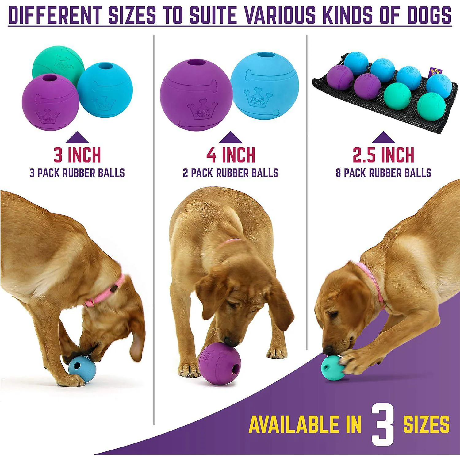 Pelotas Resistentes para Perros con Diseño Seguro y Rebote Activo Color Azul