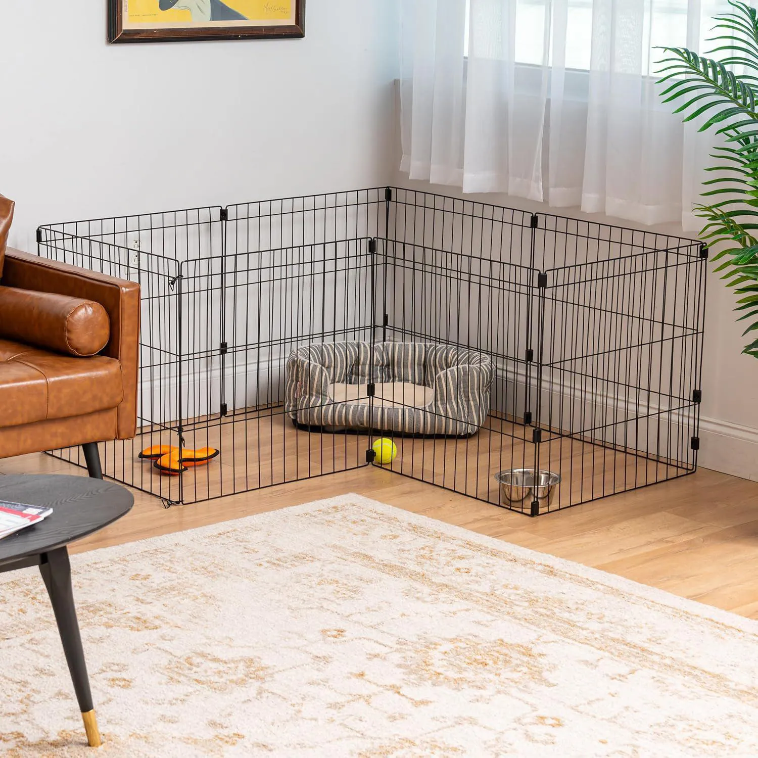 Corral Metálico IRIS para Perros Plegable y Seguro para Interior y Exterior 6