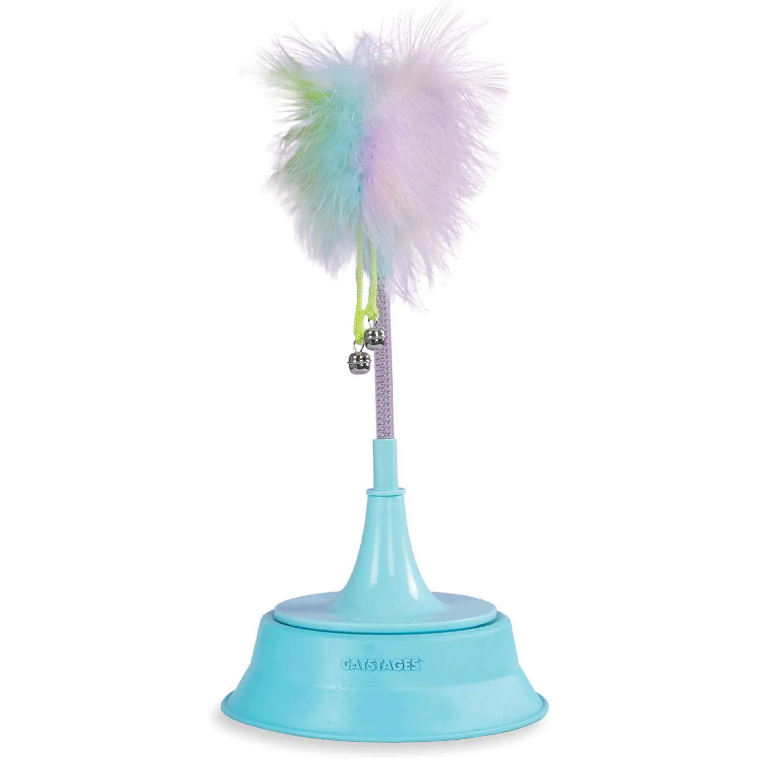 Juguete Interactivo para Gatos con Resorte Plumas y Cascabeles