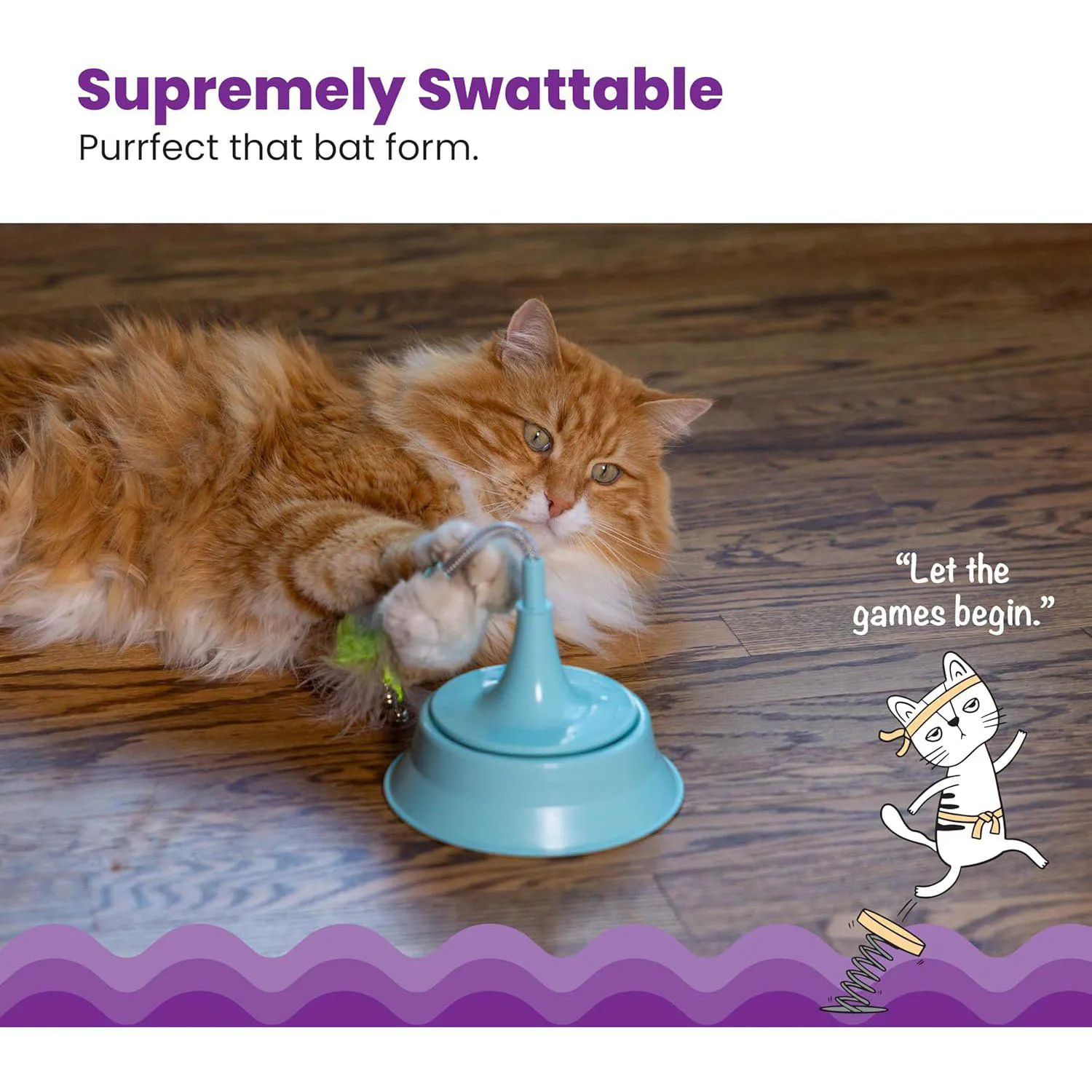Juguete Interactivo para Gatos con Resorte Plumas y Cascabeles