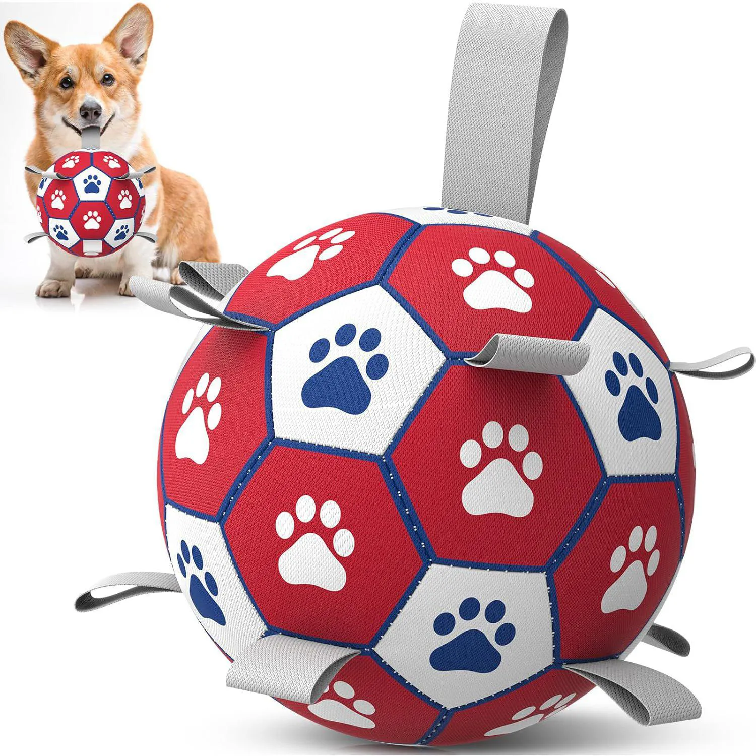 Pelota De Fútbol Para Perros Con Correas Que Flota Y Es Ideal Para Juegos Interactivos