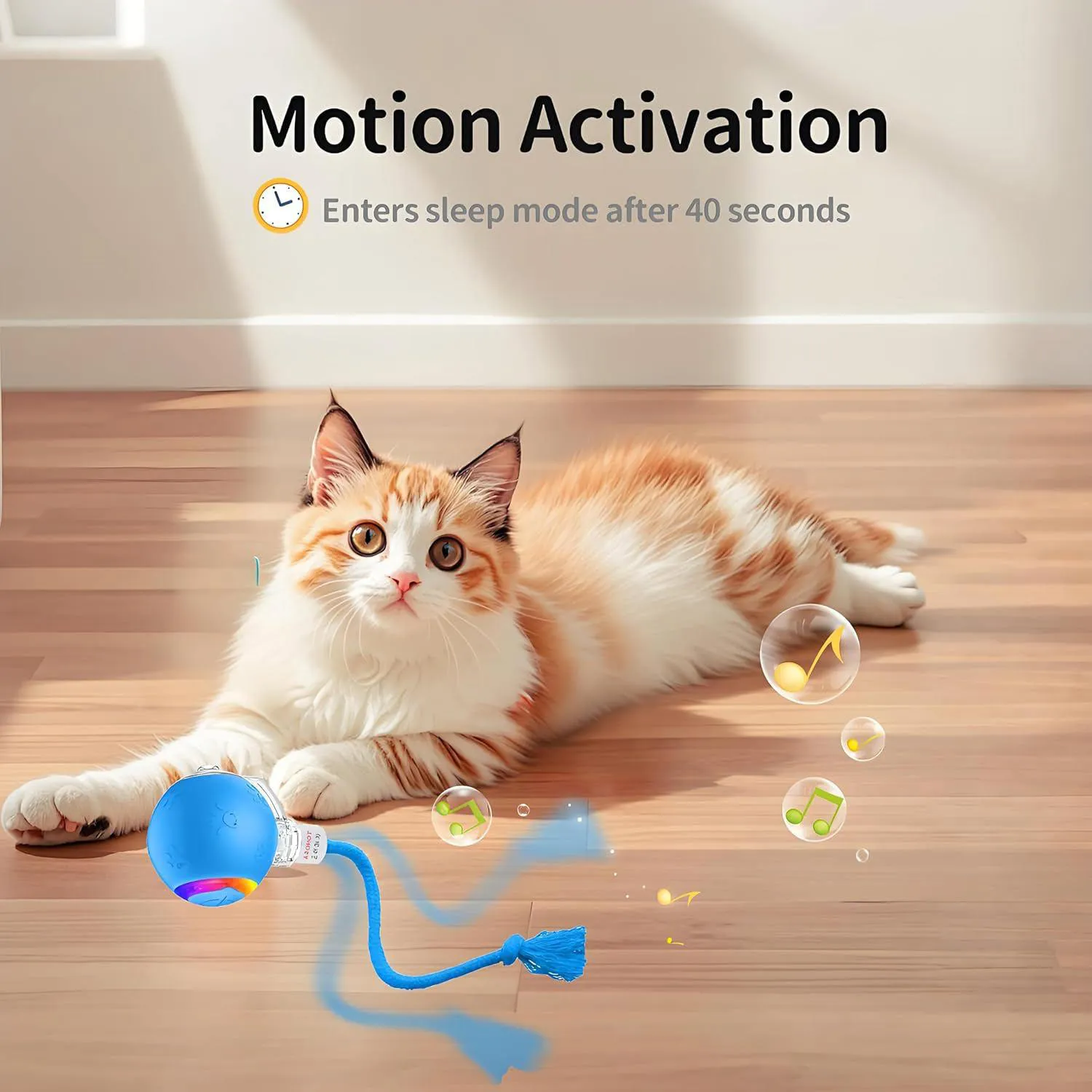 Juguete Interactivo Para Gatos Con Iluminación RGB Y Modos De Movimiento