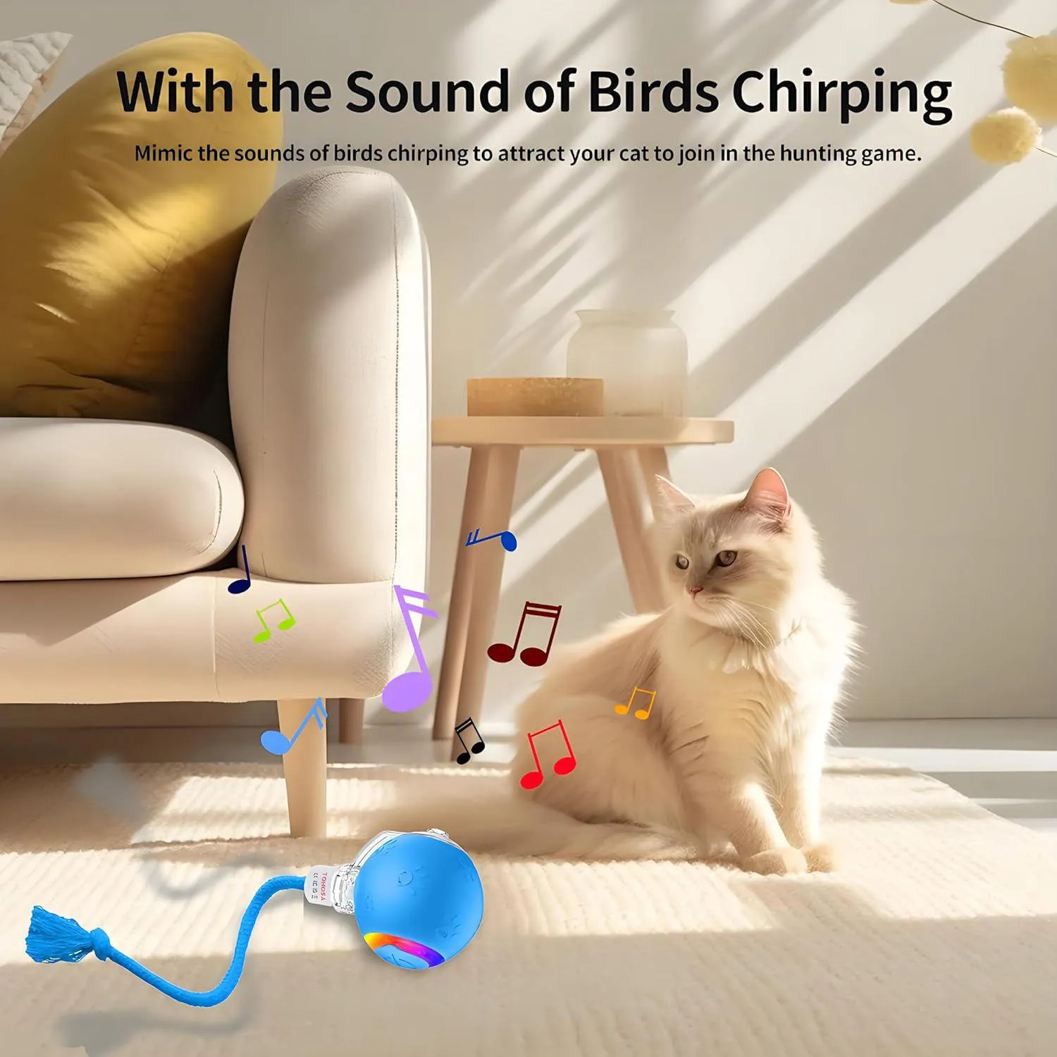 Juguete Interactivo Para Gatos Con Iluminación RGB Y Modos De Movimiento 3
