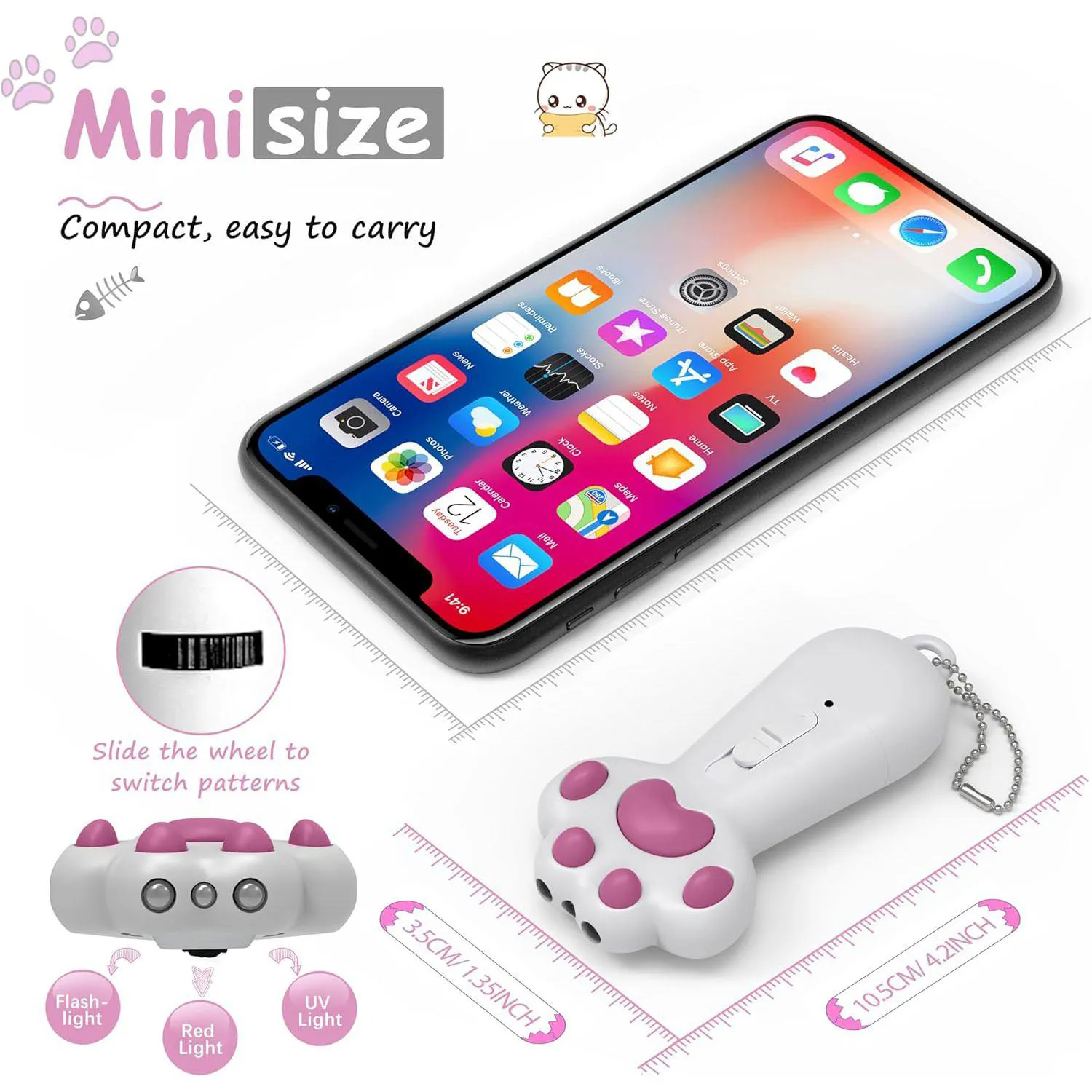 Juguete Interactivo Recargable para Gatos con Luz LED y Función UV 3
