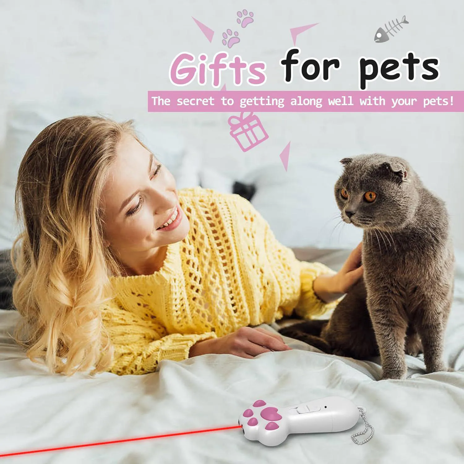 Juguete Interactivo Recargable para Gatos con Luz LED y Función UV 7