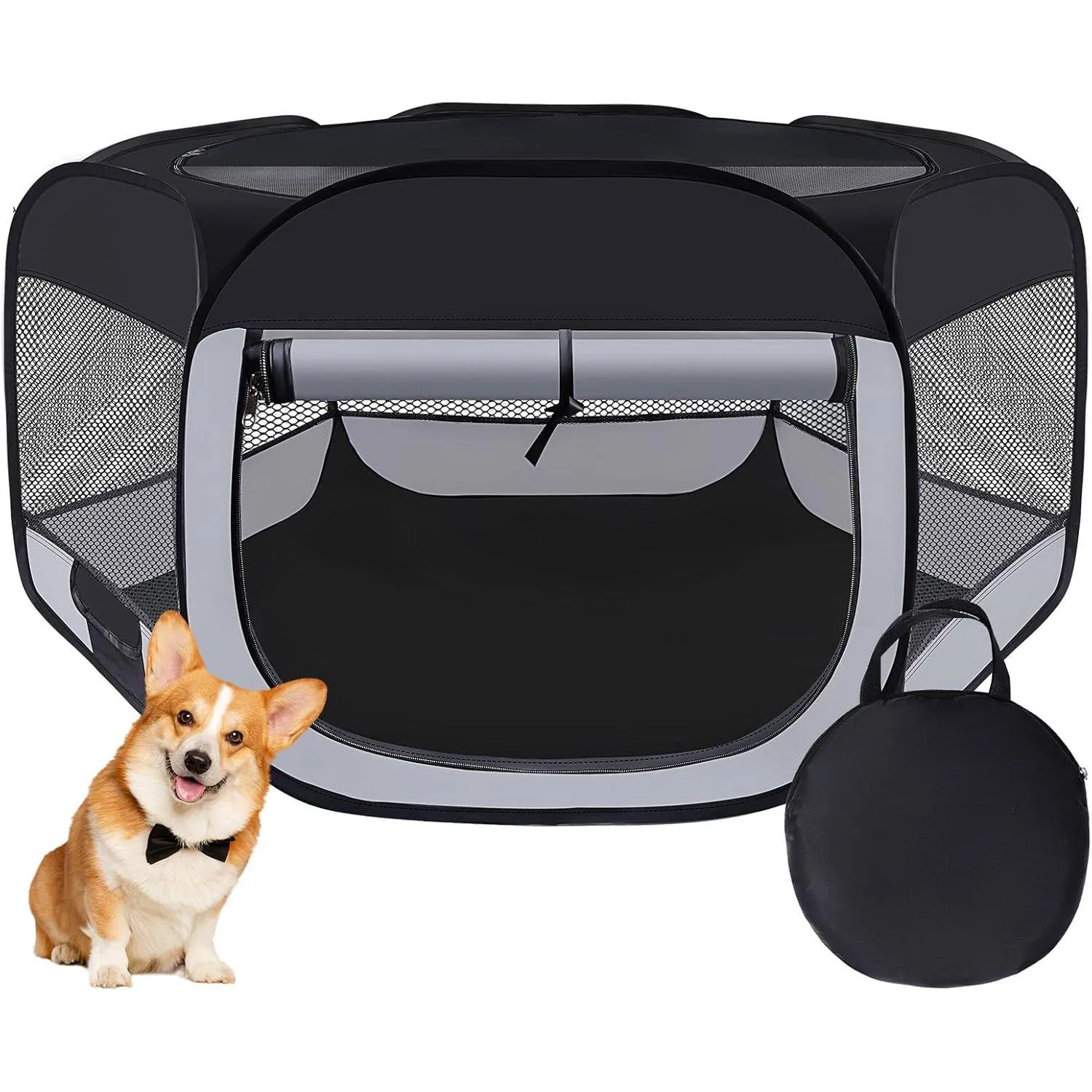 Corral Wn's Day Portátil para Mascotas Pequeñas con Bolsa de Transporte