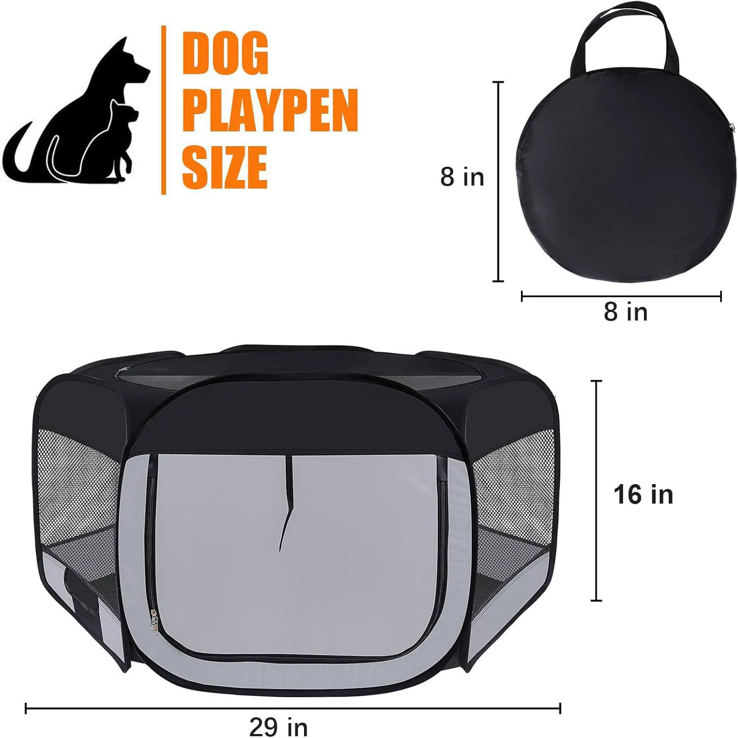 Corral Wn's Day Portátil para Mascotas Pequeñas con Bolsa de Transporte