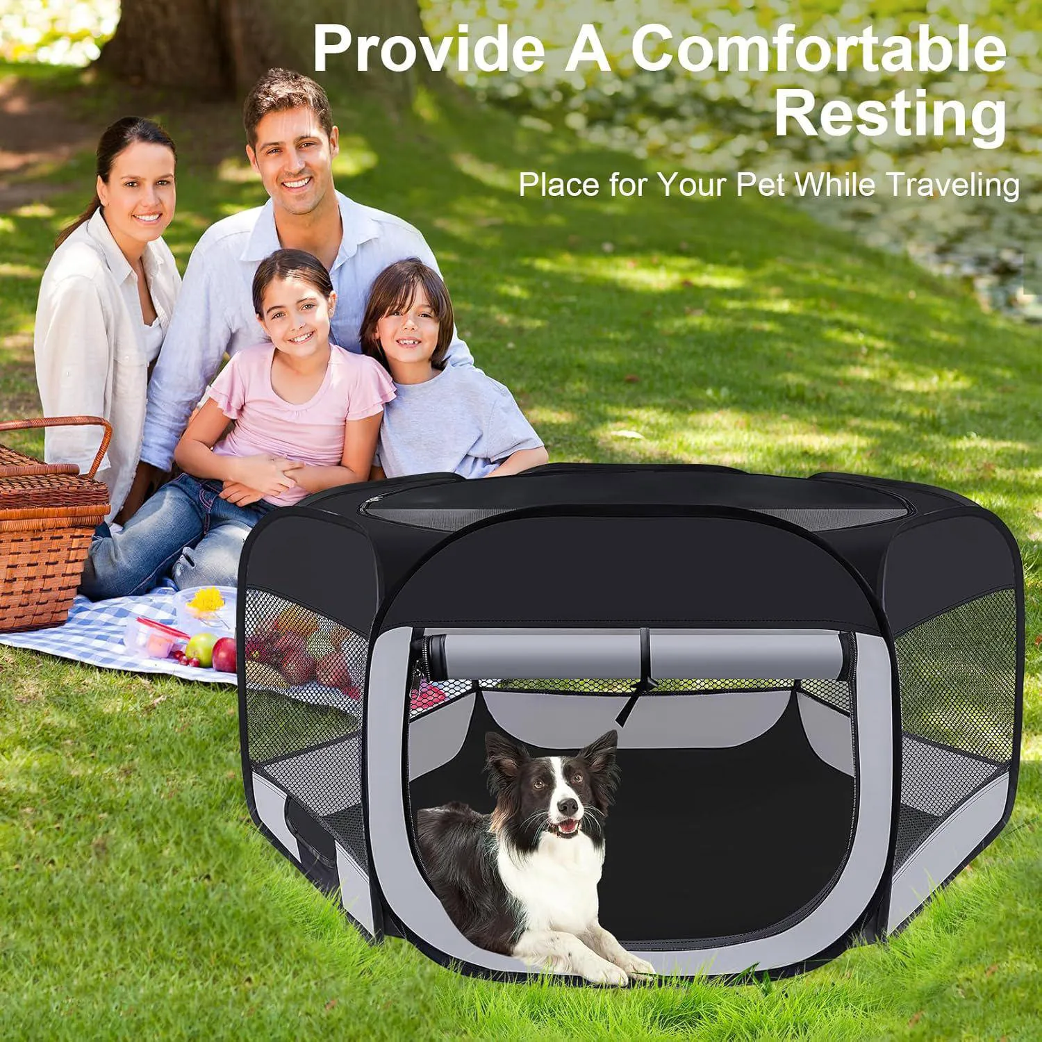 Corral Wn's Day Portátil para Mascotas Pequeñas con Bolsa de Transporte 3