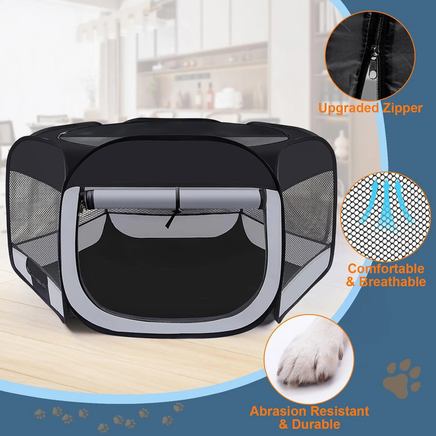 Corral Wn's Day Portátil para Mascotas Pequeñas con Bolsa de Transporte 7