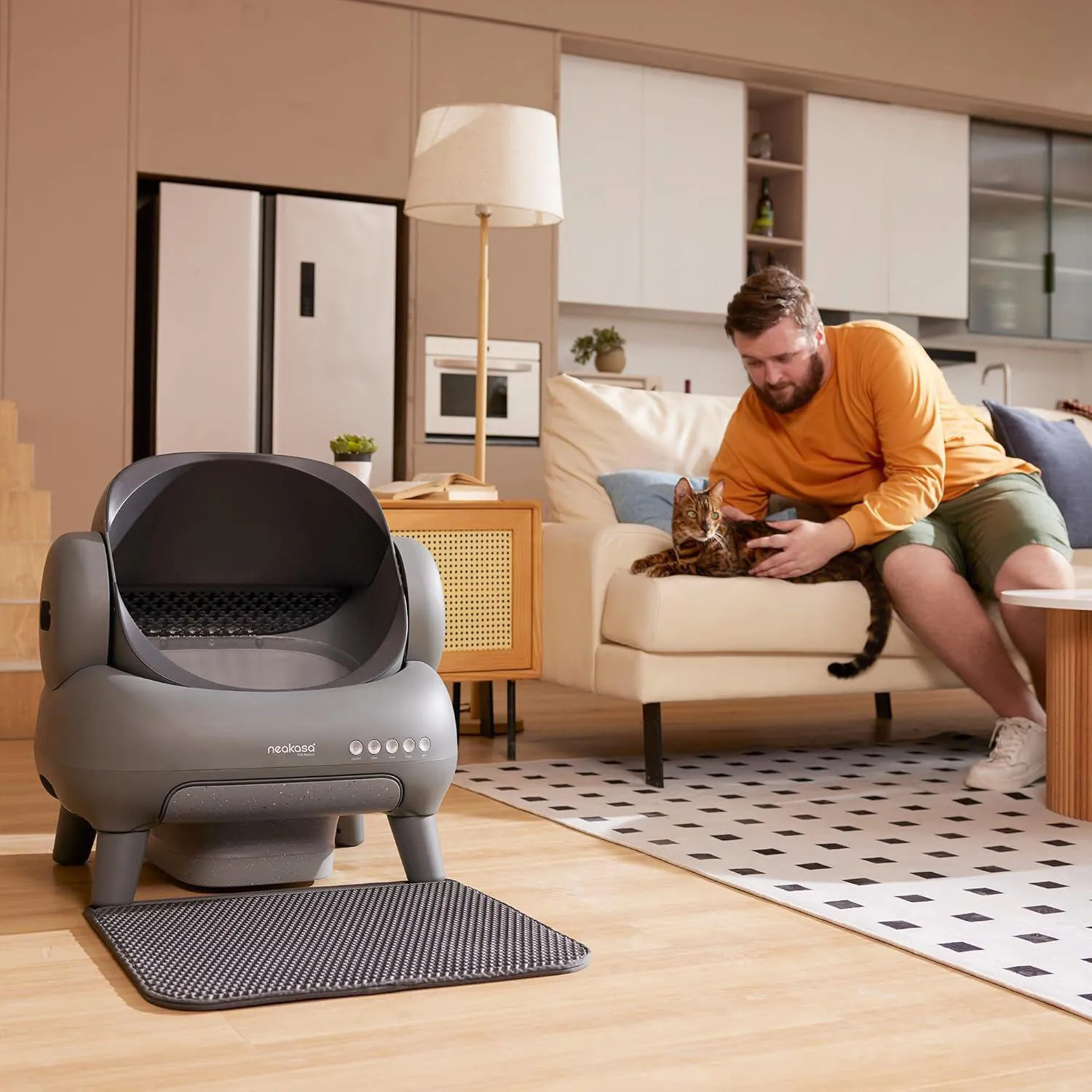 Arenero Automático para Gatos Neakasa M1 Plus con Control por App y Tambor Abierto Gris 5