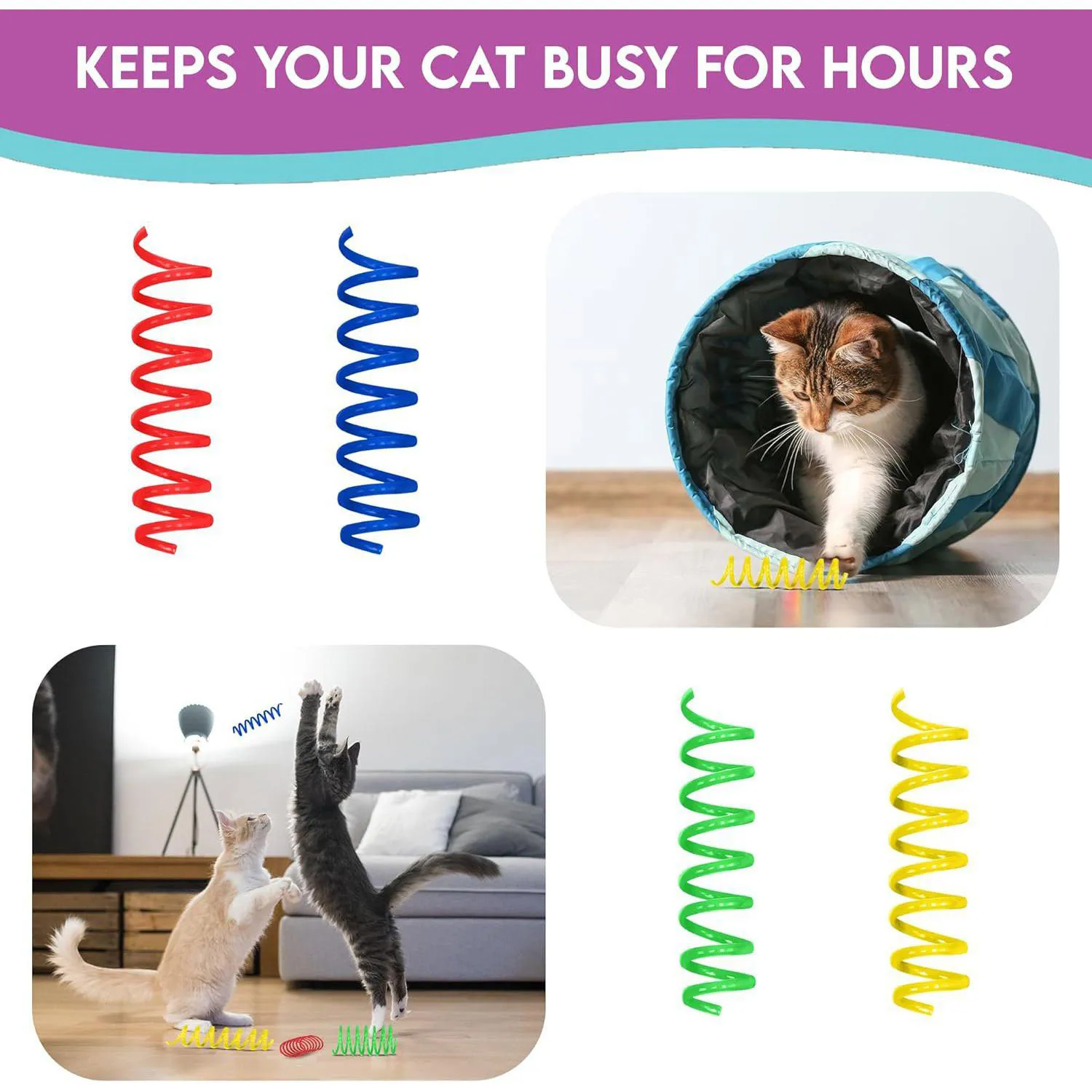 Resortes SPOT Para Gatos Con Juego Activo Y Movimiento Rebotante 8