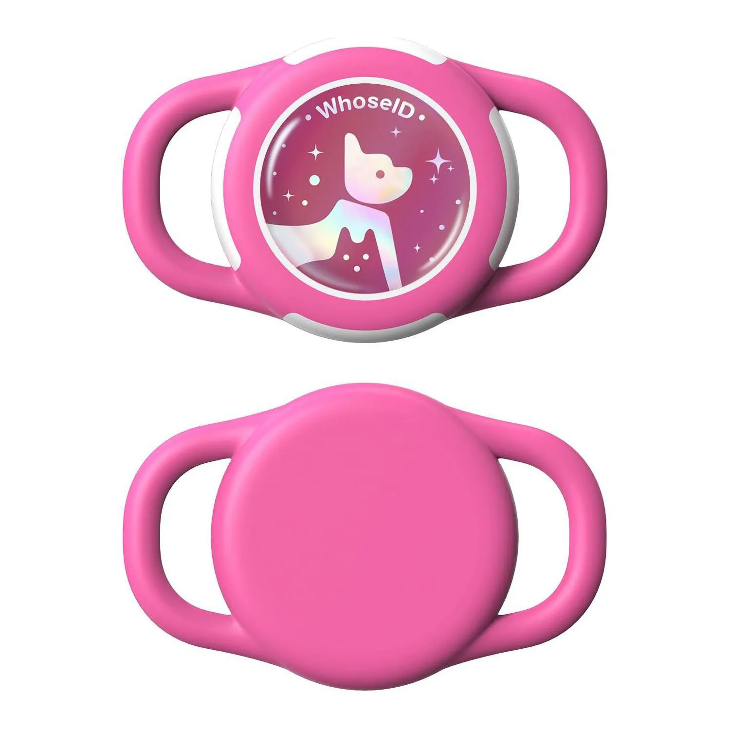 Soporte Para AirTag De Silicona Rosa Para Collar De Perro Y Gato Resistente Y Ligero