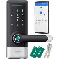 Cerradura Inteligente Yamiry Plateada Con Huella Digital Y Control Por App