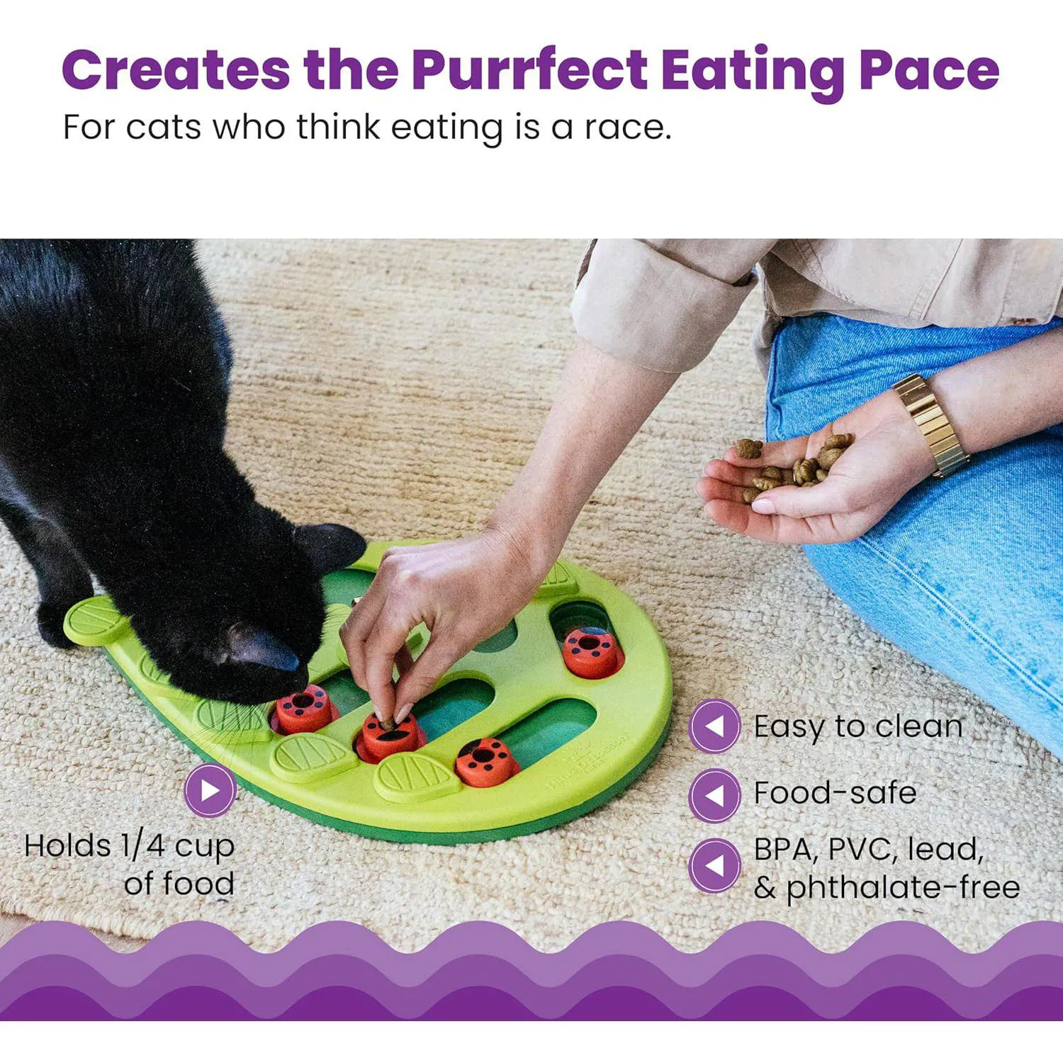 Juego Interactivo para Gatos con Compartimentos para Premios y Alimentación Lenta 4