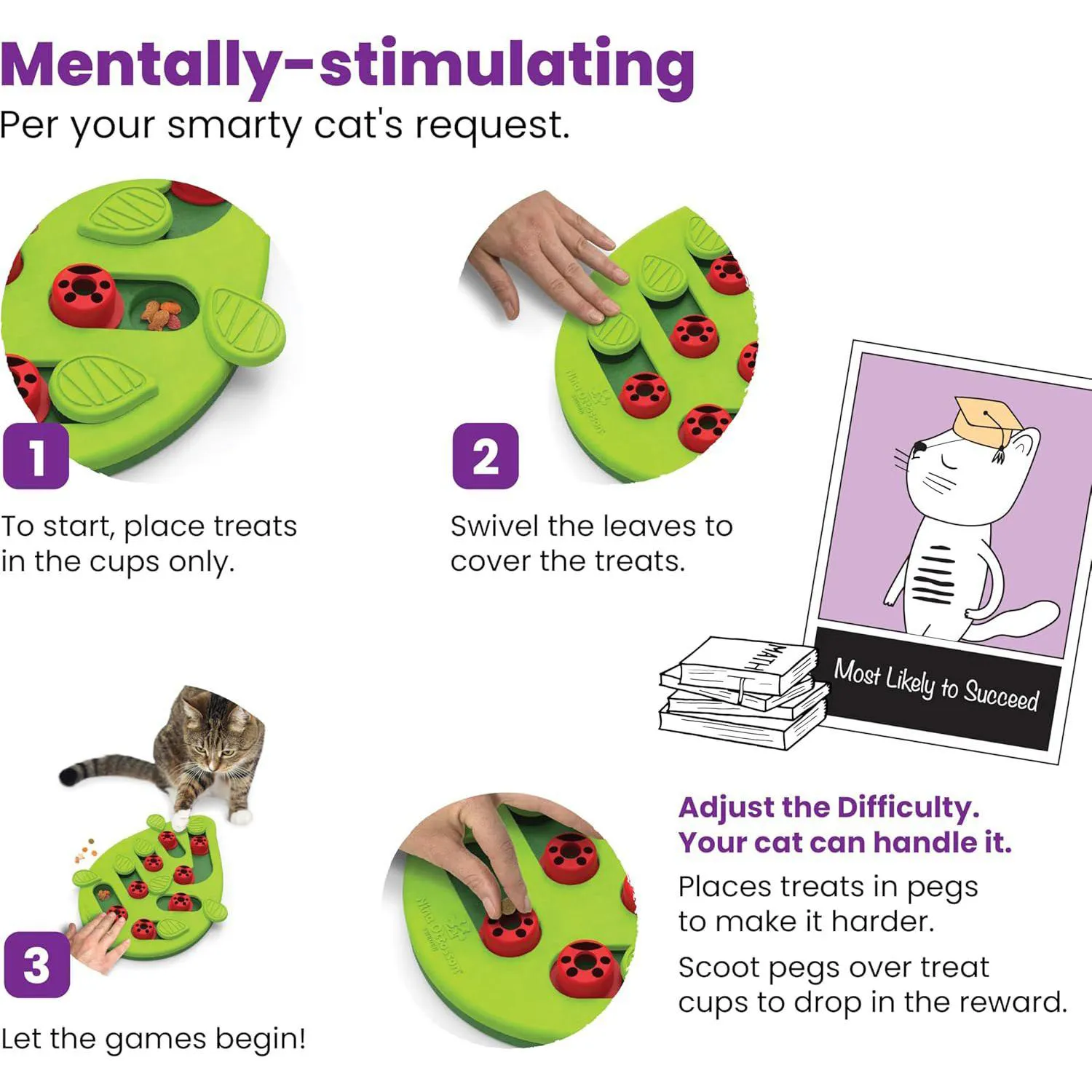 Juego Interactivo para Gatos con Compartimentos para Premios y Alimentación Lenta 6