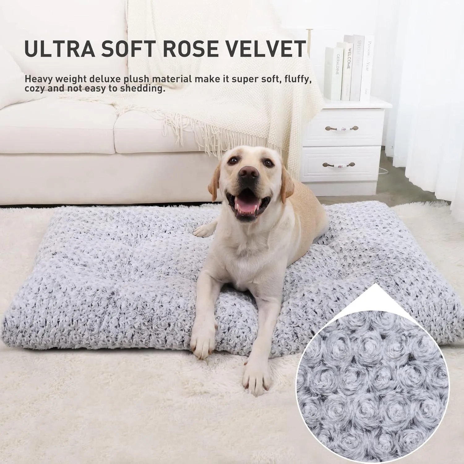 Cama Lavable Para Perro KSIIA Con Acolchado Antideslizante Y Terciopelo Suave