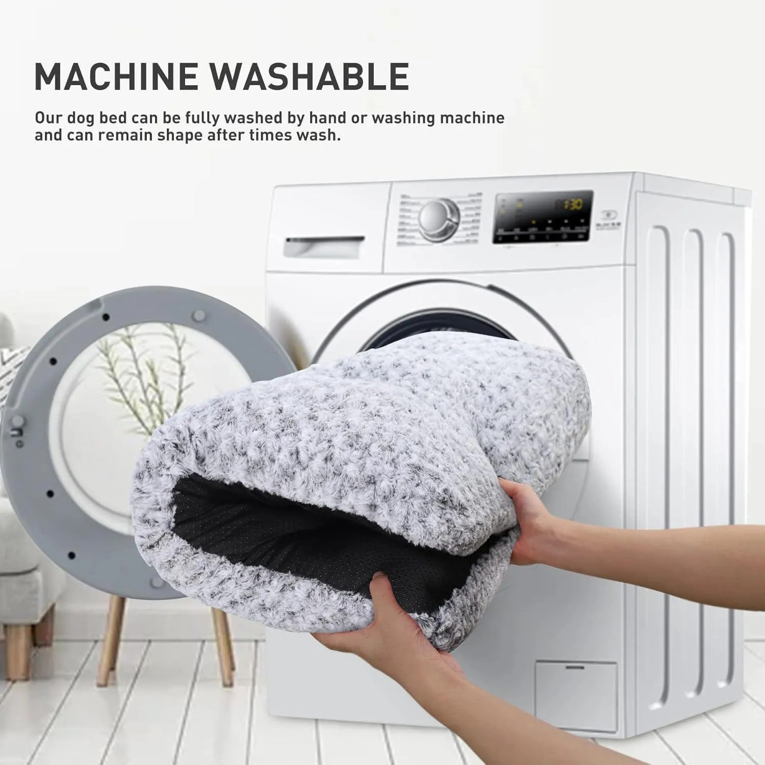 Cama Lavable Para Perro KSIIA Con Acolchado Antideslizante Y Terciopelo Suave 5
