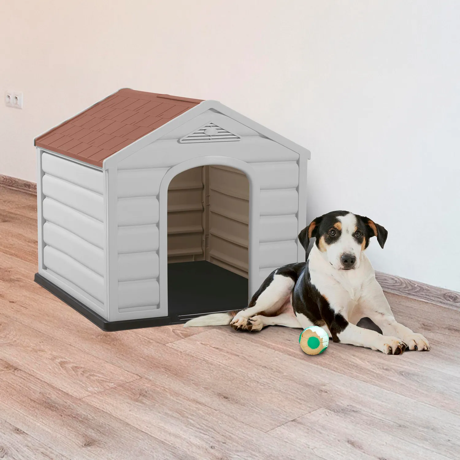 Casa P/Perros Plástica 68x61x58.5 Cm Pequeña Terracota Rimax 7
