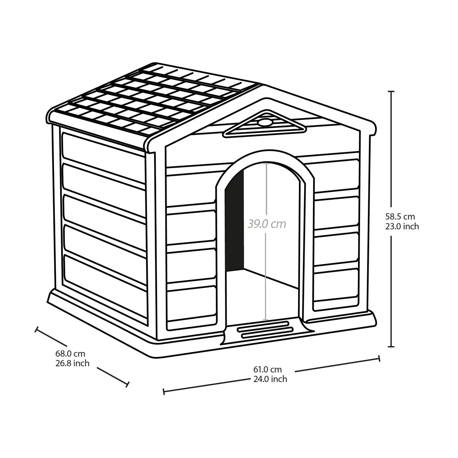 Casa P/Perros Plástica 68x61x58.5 Cm Pequeña Terracota Rimax 8