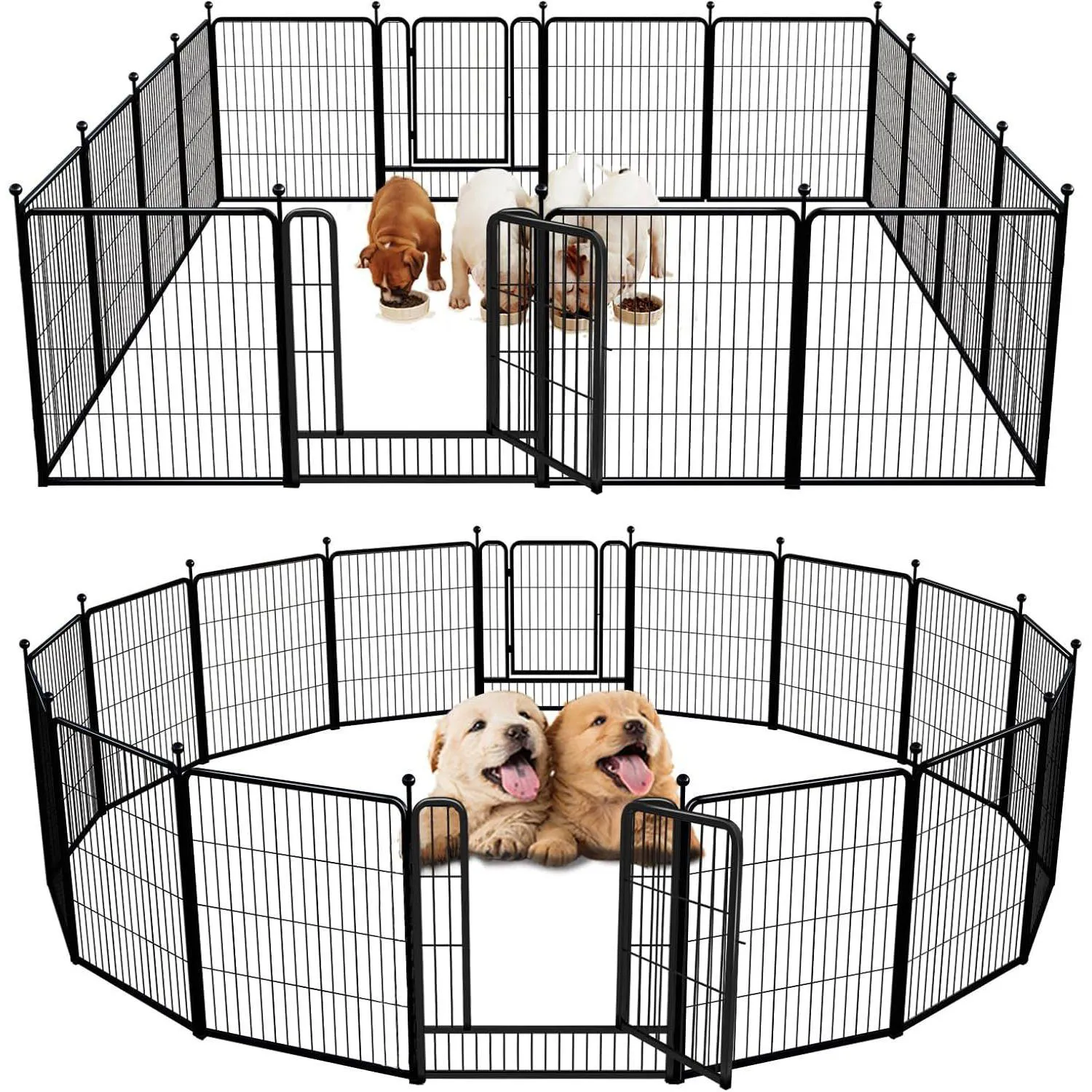 Corralito para Perros FXW 32 con 16 Paneles en Color Plata