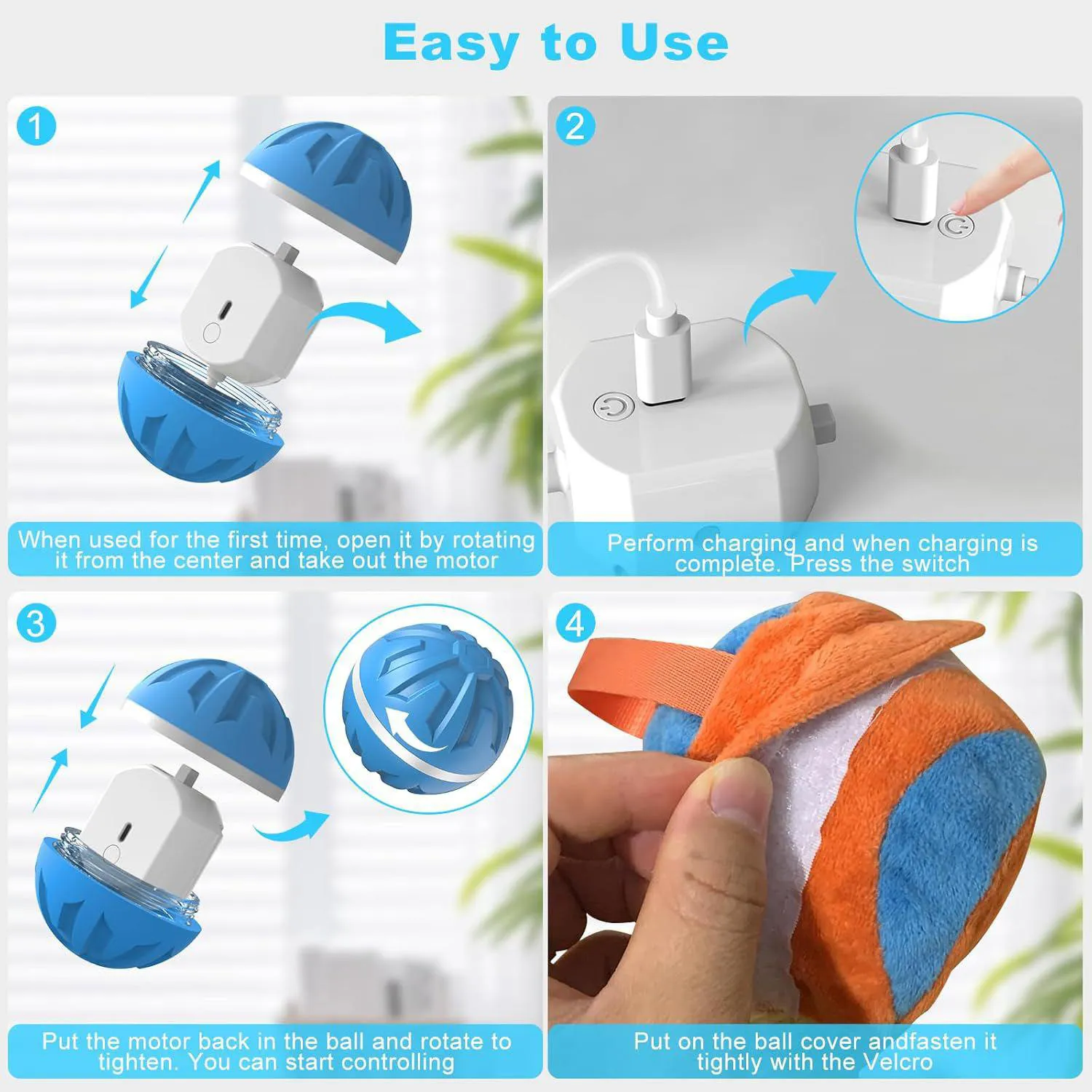 Pelota Interactiva Para Perros Con Luz LED Y Control Remoto Recargable 4