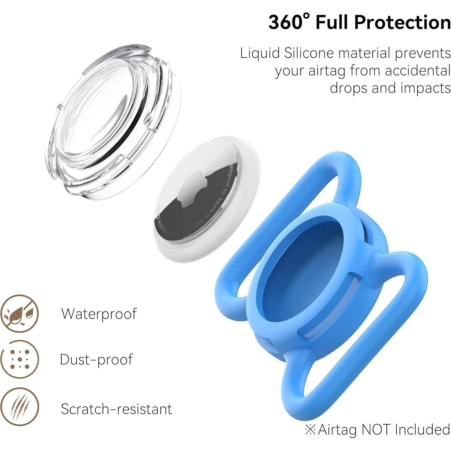 Soporte Impermeable para Airtag en Collar de Perro Fácil de Instalar