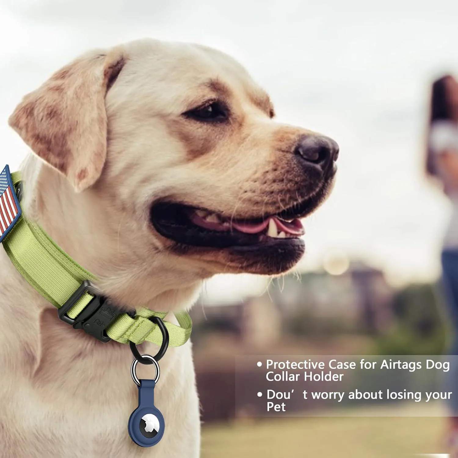 Collar Táctico Para Perro DAGANXI Con Funda Para AirTag Asa Y Parches Fantasía