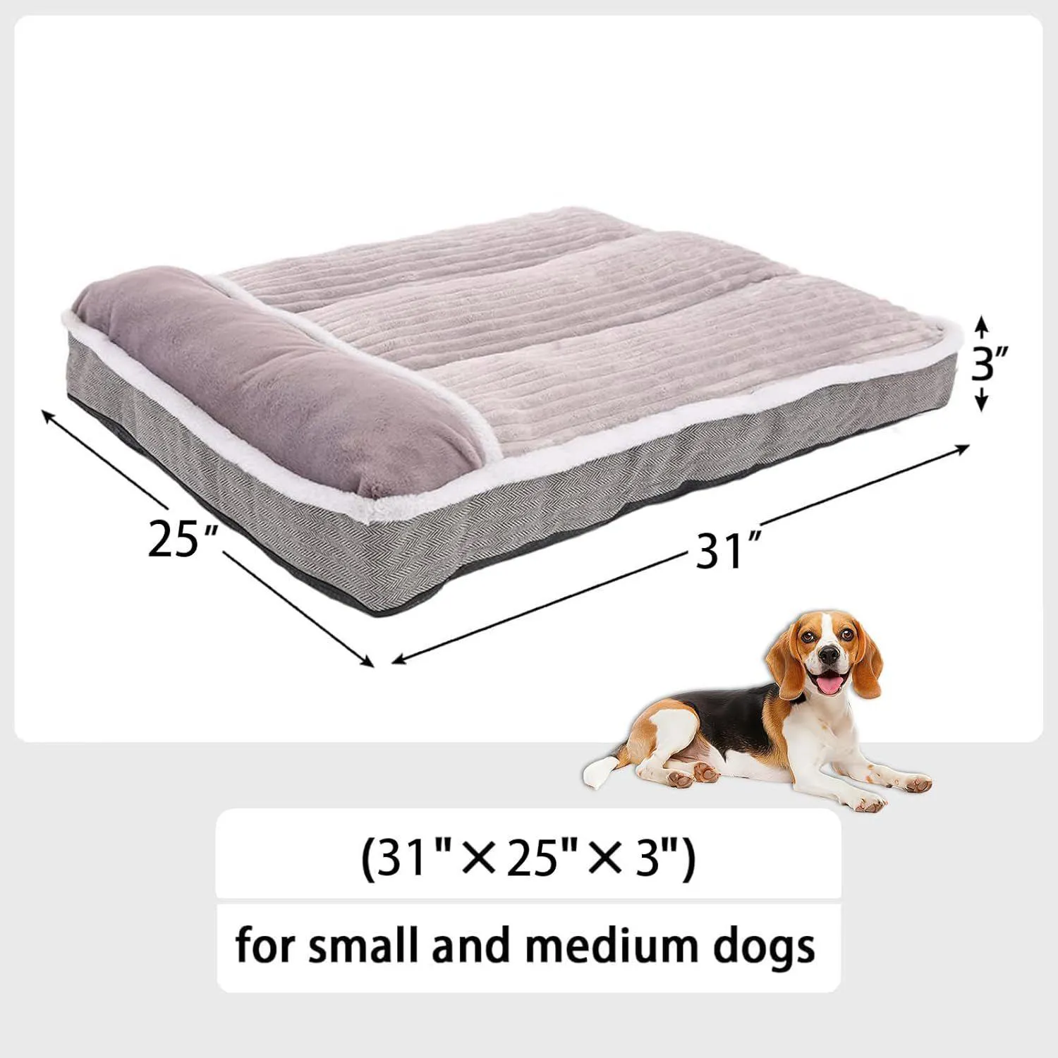Cama Para Perros Grandes Suave Con Almohada 31x25x3 Cm 3