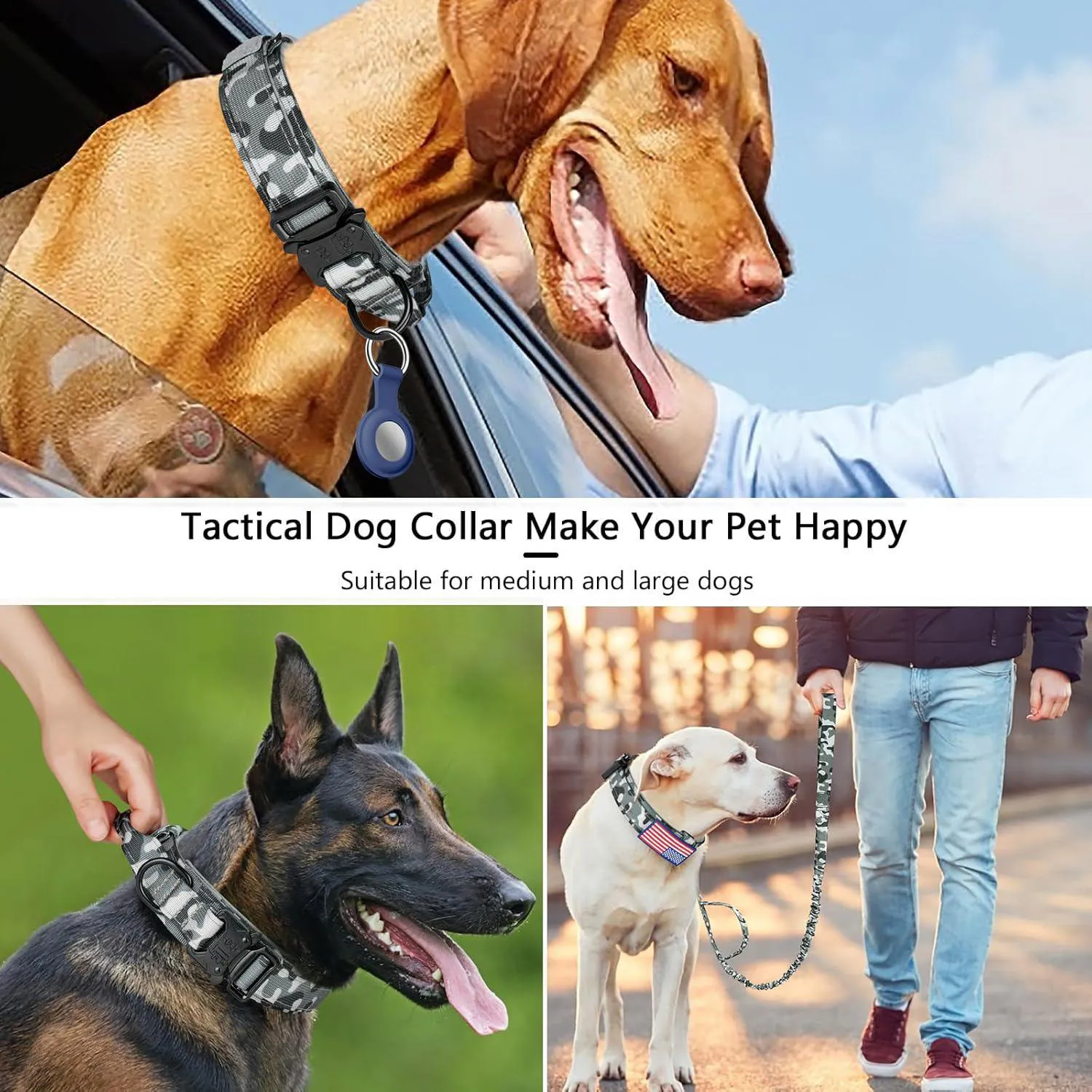 Collar Táctico para Perro Daganxi Ajuste y Asa de Control XXL 4