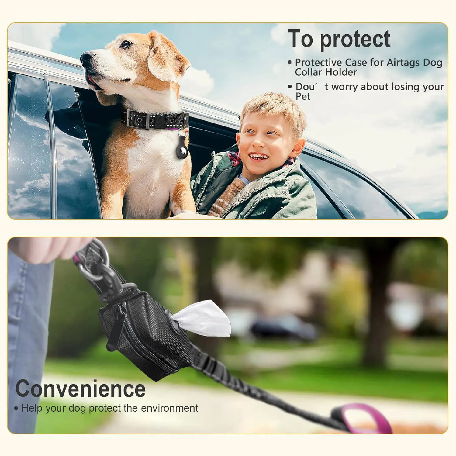 Collar Para Perro DAGANXI Con Funda Para AirTag Asa Reflectiva Y Dispensador 4