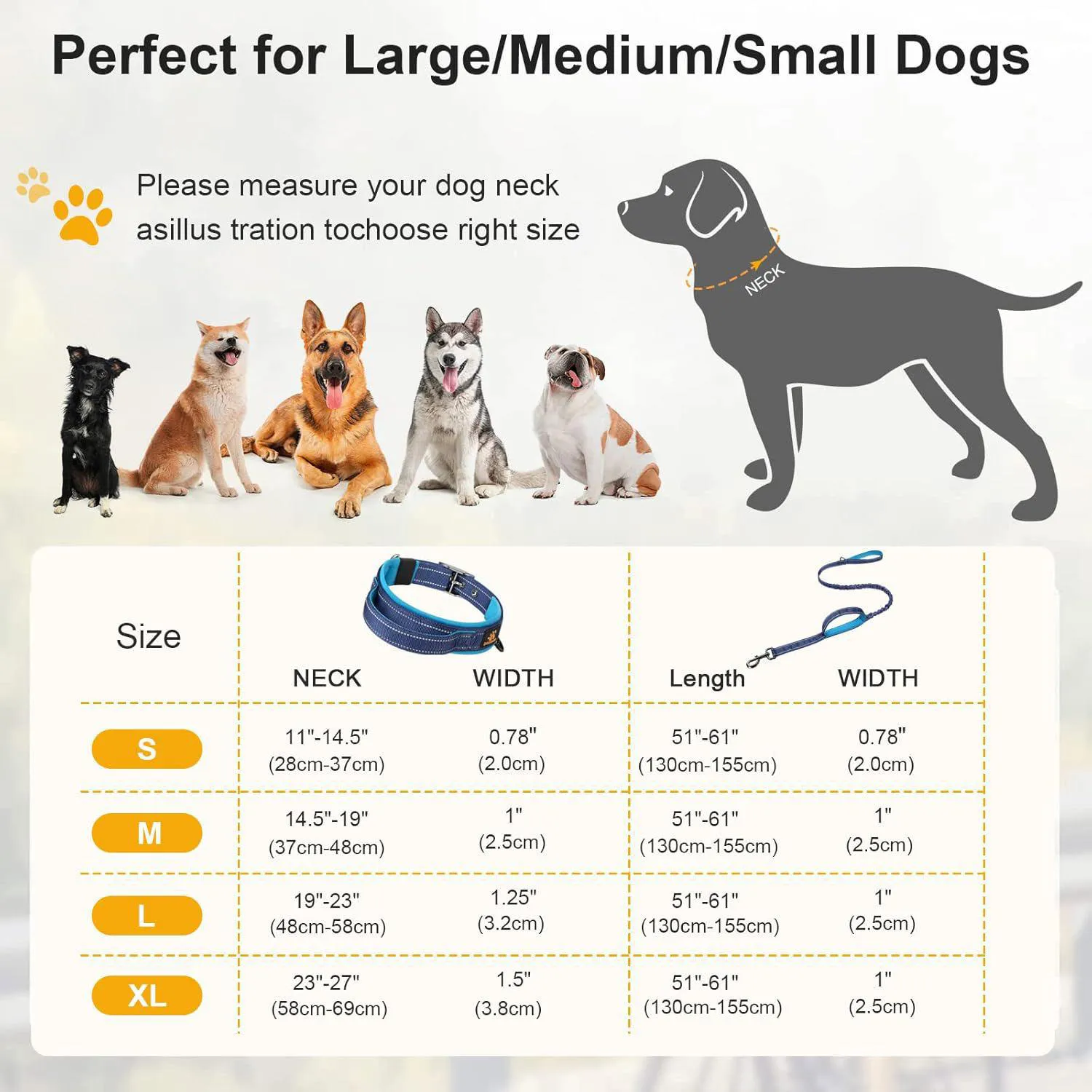 Collar para Perro Daganxi Ajustable Neopreno Grande 6