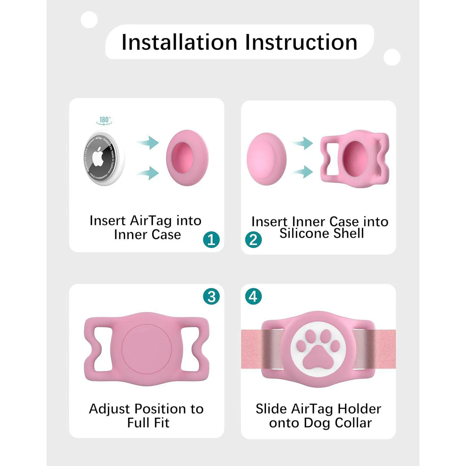 Soporte Airtag Impermeable para Mascotas Silicona Universal 7