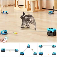 Juguete Inteligente para Gato con Plumas y Control Remoto AsFrost Azul