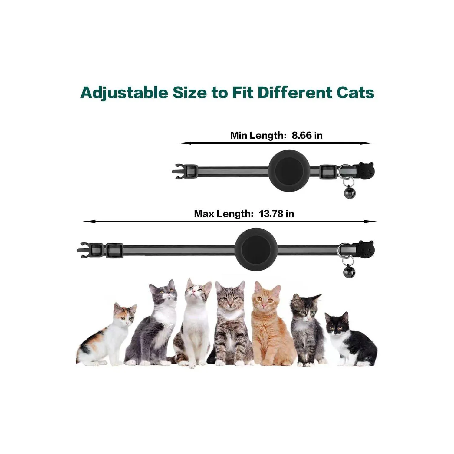 Collar Reflectante para Gato con Support AirTag y Campana 7