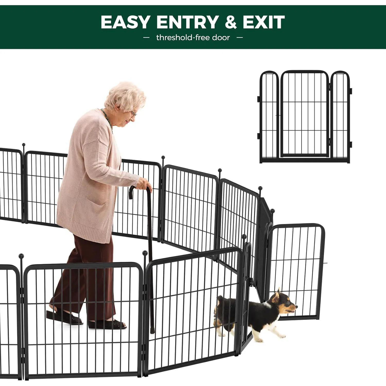 Parque para Perros FXW 24 8 Paneles para Cachorros y Pequeños 3