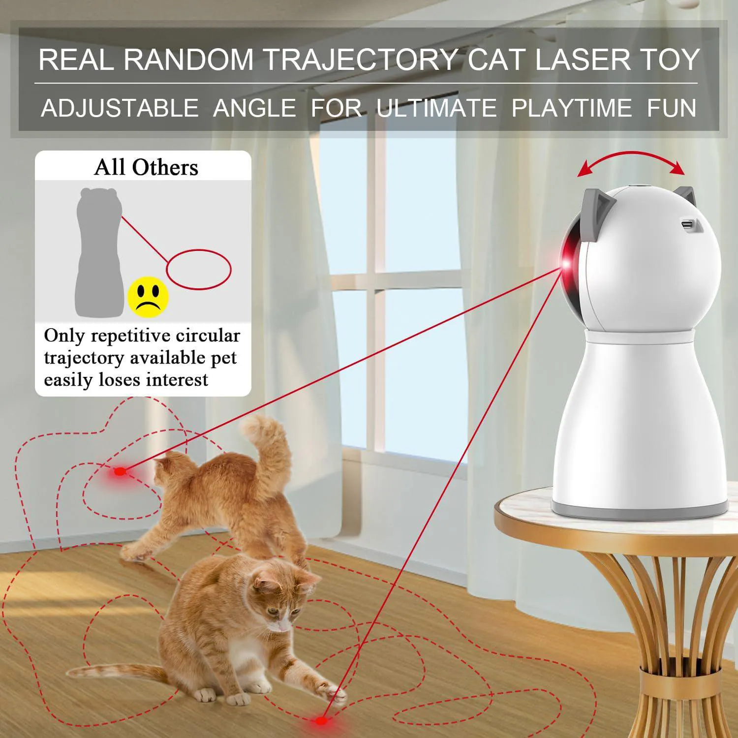 Juguete Láser Automático para Gato con Sensor de Movimiento YVE LIFE Blanco