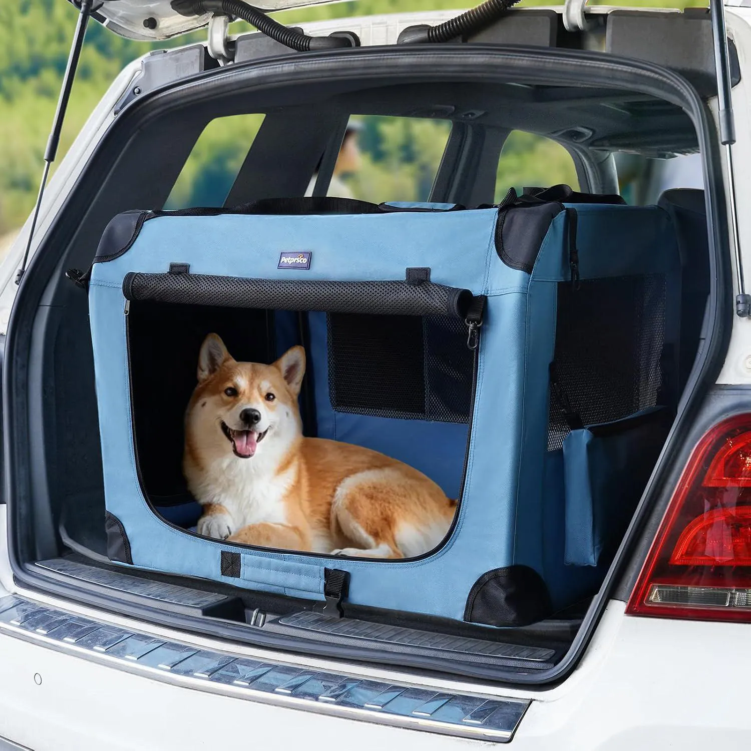 Jaula Portátil para Perros Medianos Plegable con Accesorios Petprsco 6