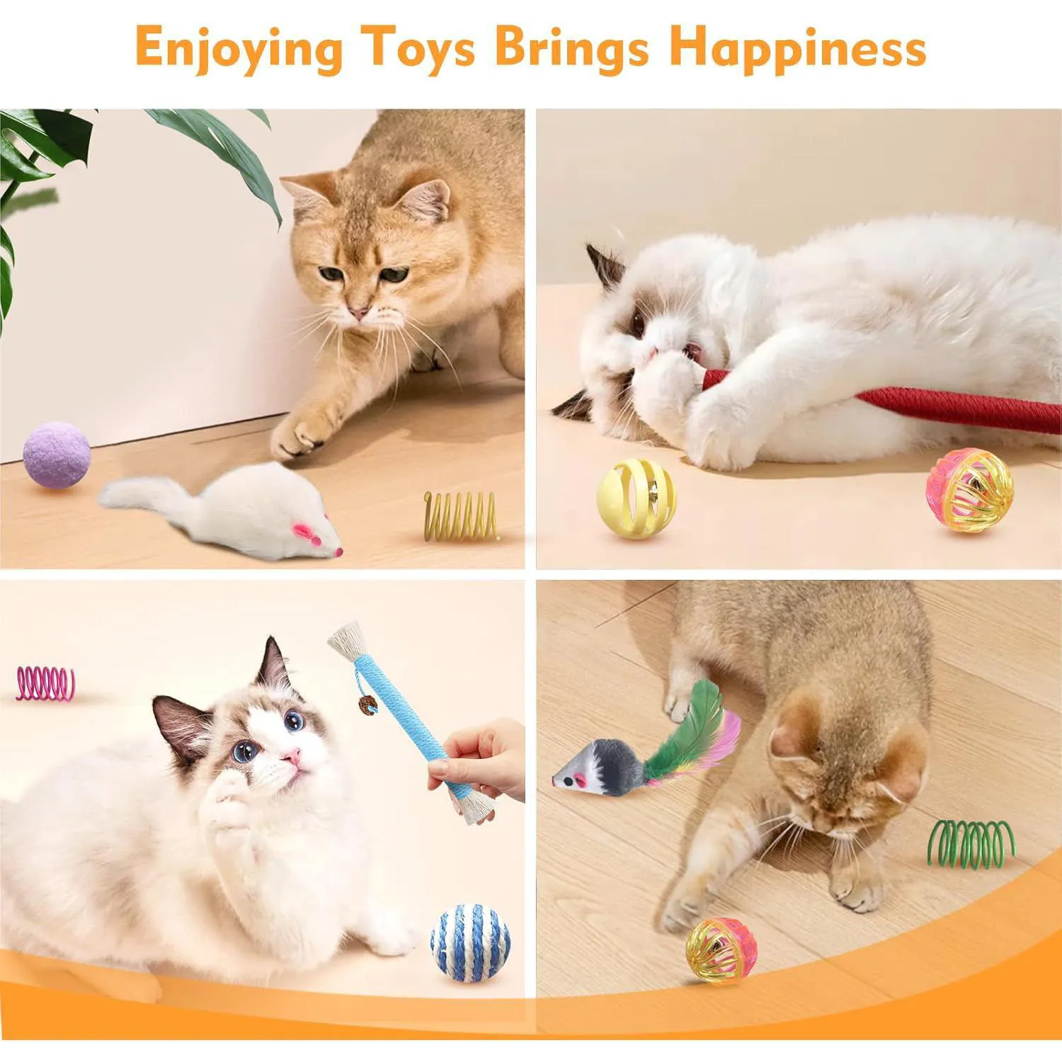 Set de Juguetes Interactivos para Gato con Muñecos y Pelotas YULOYI 34 Piezas 3
