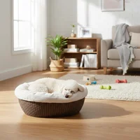 Cama Para Perros Dog Bed Tipo Ratan Mocca Mq