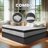 Combo Colchón Serenity Semidoble 120x190cm Medio Firme Ortopédico con Almohada y Protector Set X 3 Unidades