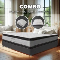 Combo Colchón Serenity Queen 160x190cm Medio Firme Ortopédico con Almohada y Protector Set X 4 Unidades