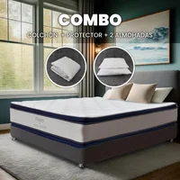 Combo Colchón Vitality Queen 160x190cm Medio Firme Ortopédico con Almohada y Protector Set X 4 Unidades