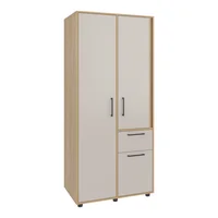 Closet Vance 3 puertas 1 cajón Madera Natural blanco 180x80x52 cm