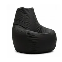 Puff Eco Cuero Silla Pera Grande Negro Dormipuff