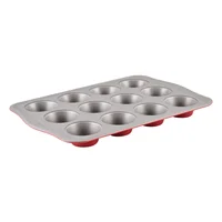 Molde para 12 Cupcakes Acero con Antiadherente Farberware Rojo